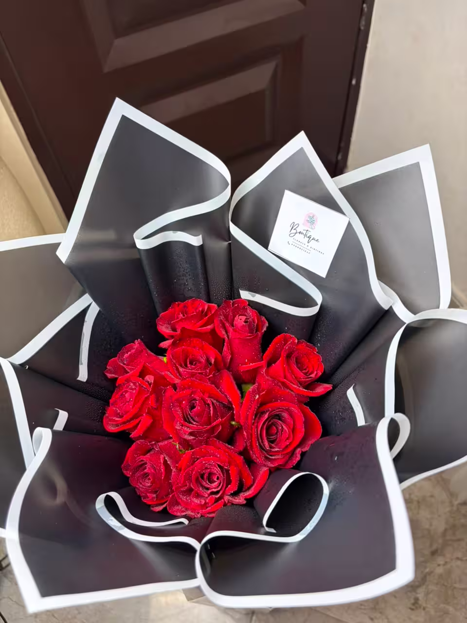 10 Stems Red Roses — detail 1 — flowers delivered in Accra