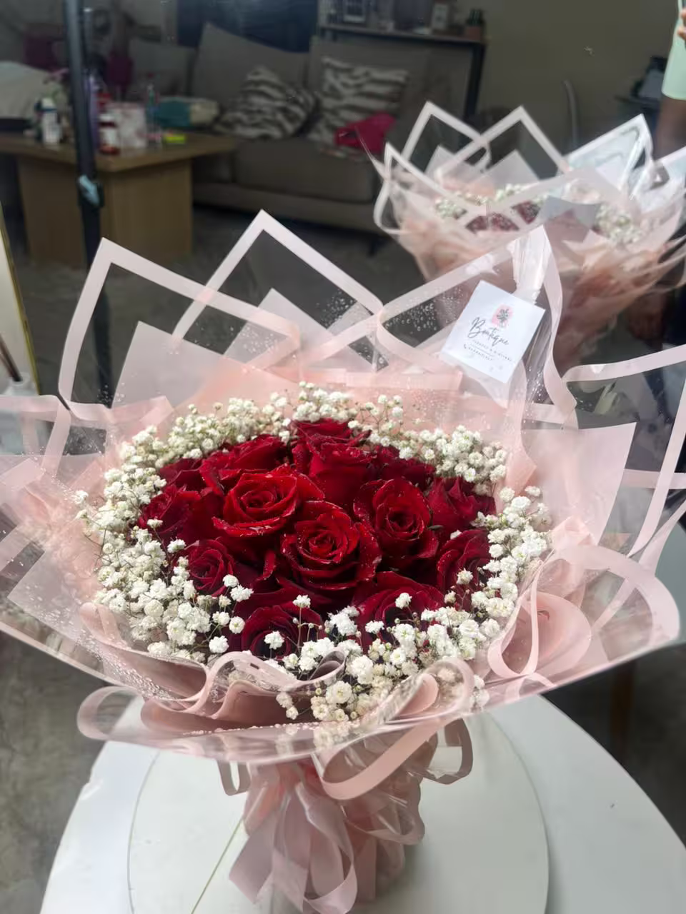 15 Stems And Gypso — detail 3 — flowers delivered in Accra