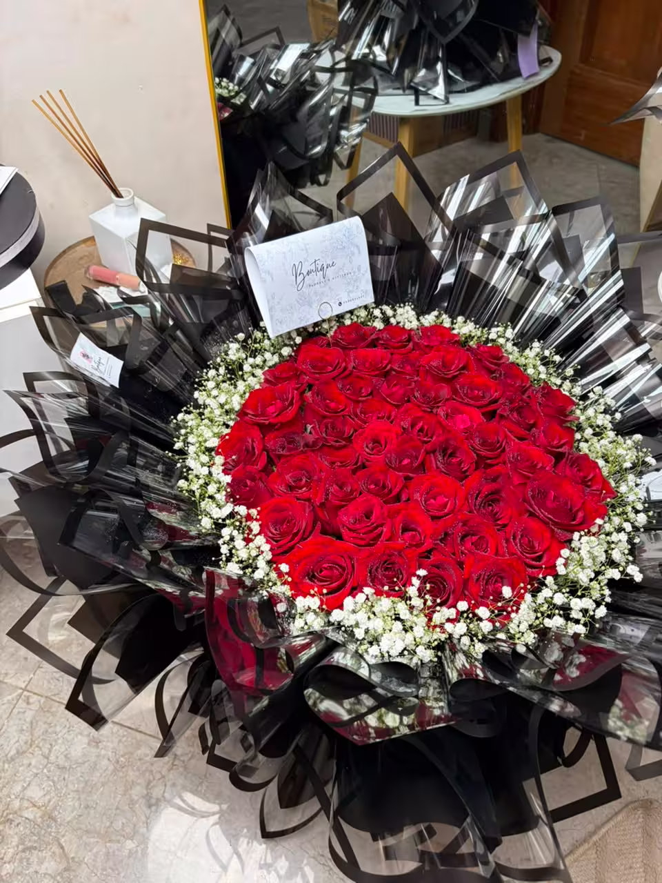 50 Stems And Gypso Korean Style — flowers delivered in Accra