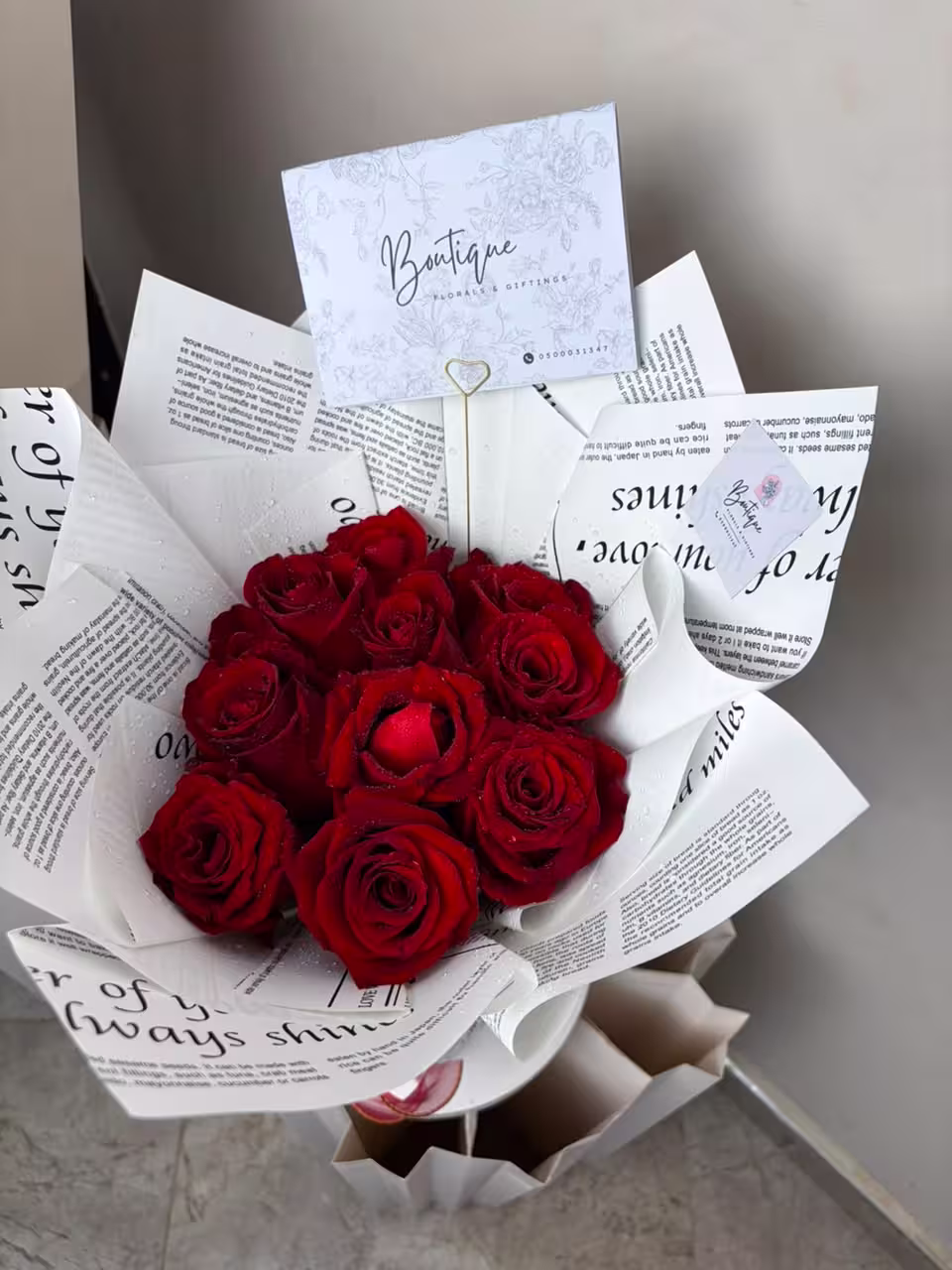 10 Stems Red Roses — detail 3 — flowers delivered in Accra